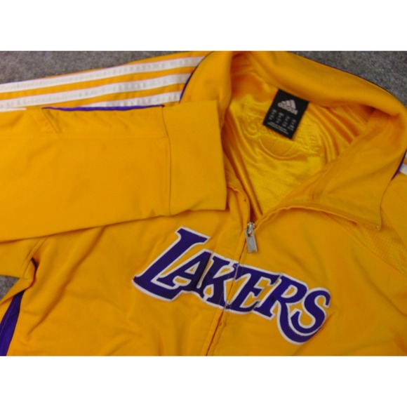 adidas Other - Los Angeles Lakers Track Jacket Mens XL Zip Up Yellow Purple Adidas